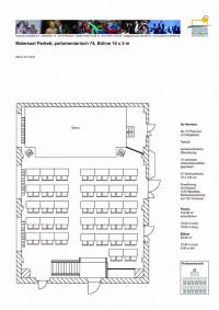 Raumplan parlamentarisch, Bühne 10×5 m